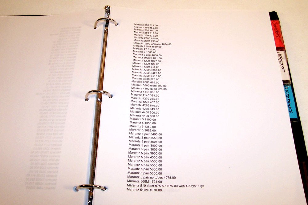 Massive ANTIQUE & HIGH END AUDIO PRICING MANUAL