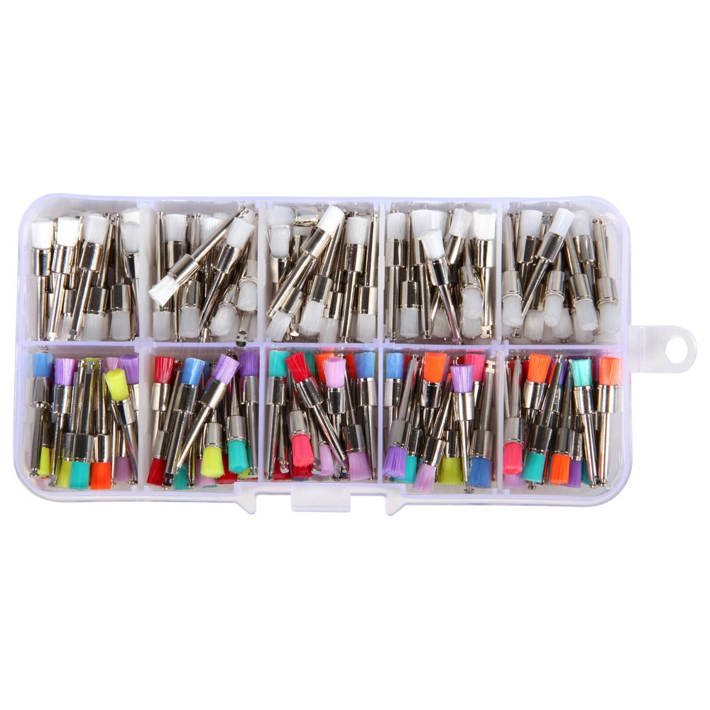 200Pcs Dental Nylon Materials Closure Flat Polishing Prophylaxis Brushes