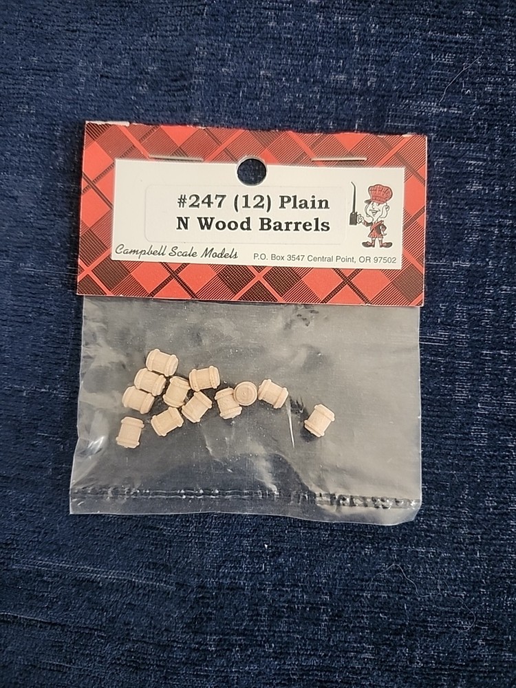 Campbell Scale models, 12 Plain N Wood Barrels