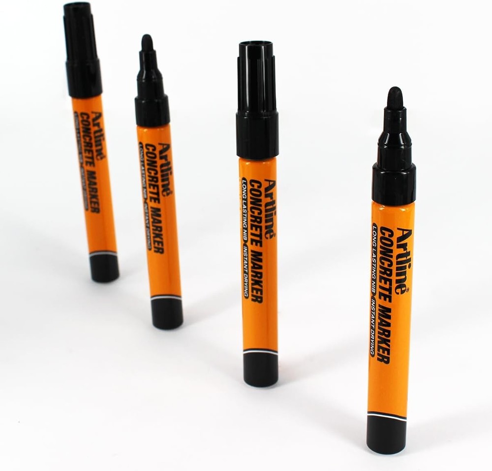 Professional concrete permanent marker, featuring a durable 1.5mm conical tip
