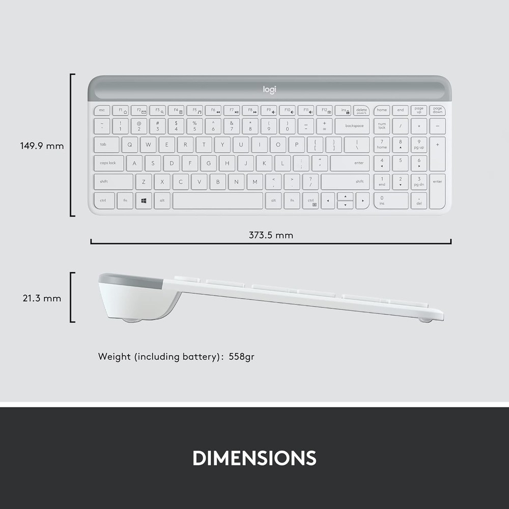 MK470 Slim Wireless Keyboard and Mouse Combo - Modern Compact Layout, Ultra Q...