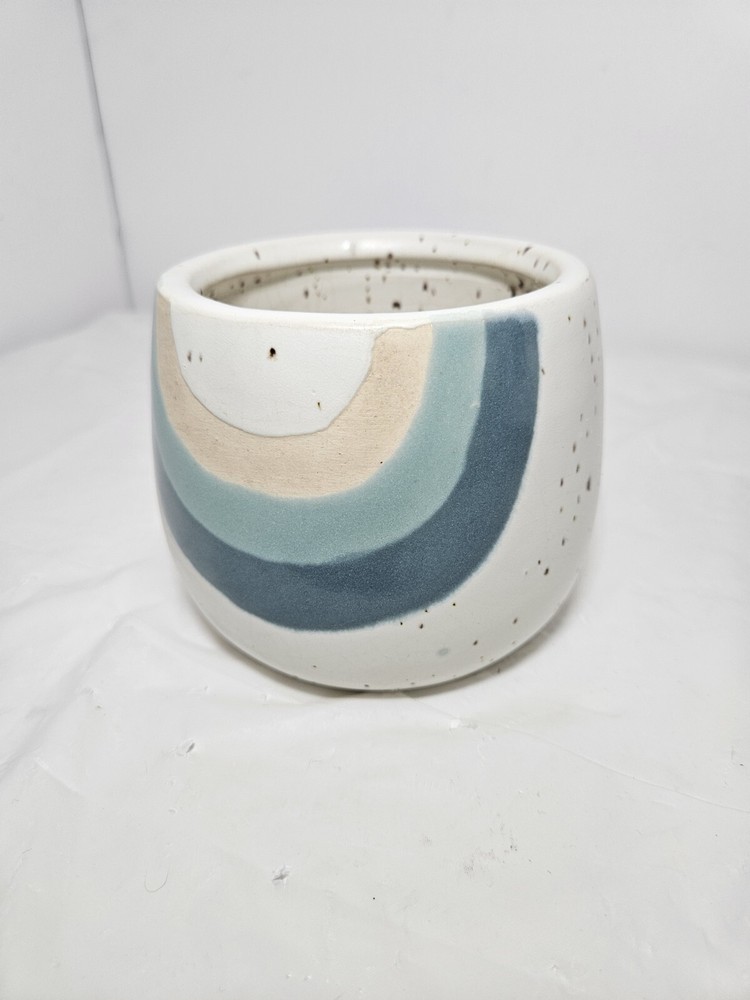 By Anthropologie Blue Rainbow planter Pot