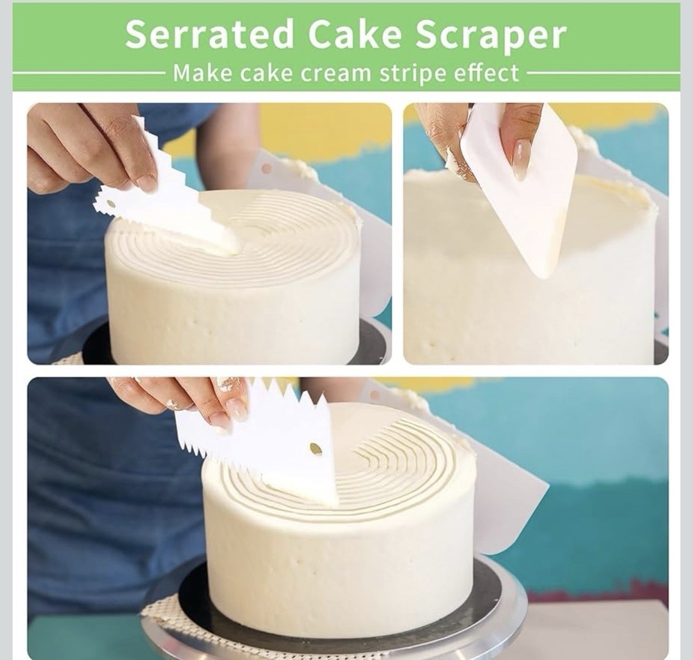 Cake Scraper Set, Cake Decorating Combs Blue - A0266