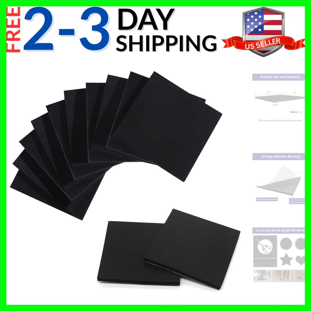 Foam Padding Sheets with Adhesive Backing - 1/4" Thick Self Stick Neoprene In...