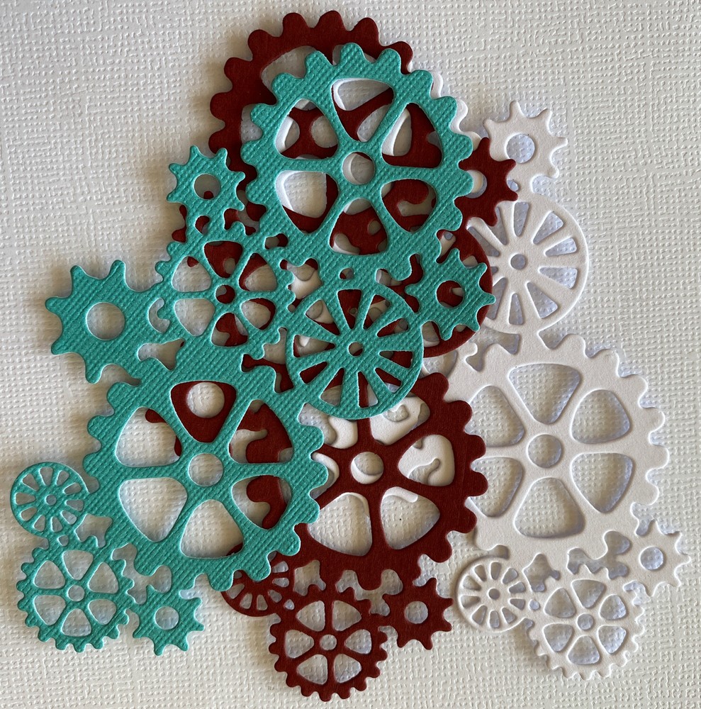SMALL GEAR Die-Cuts(3pc)Steampunk •Cogs•Sprocket•Earthtone•Machine •Antique•Spin