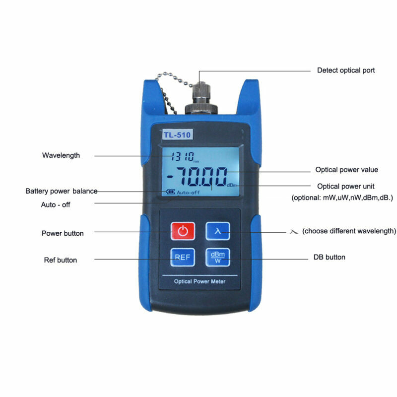 Optical Light Source SC/FC Adapters Fiber Optic Power Meter Tool Optical Tester