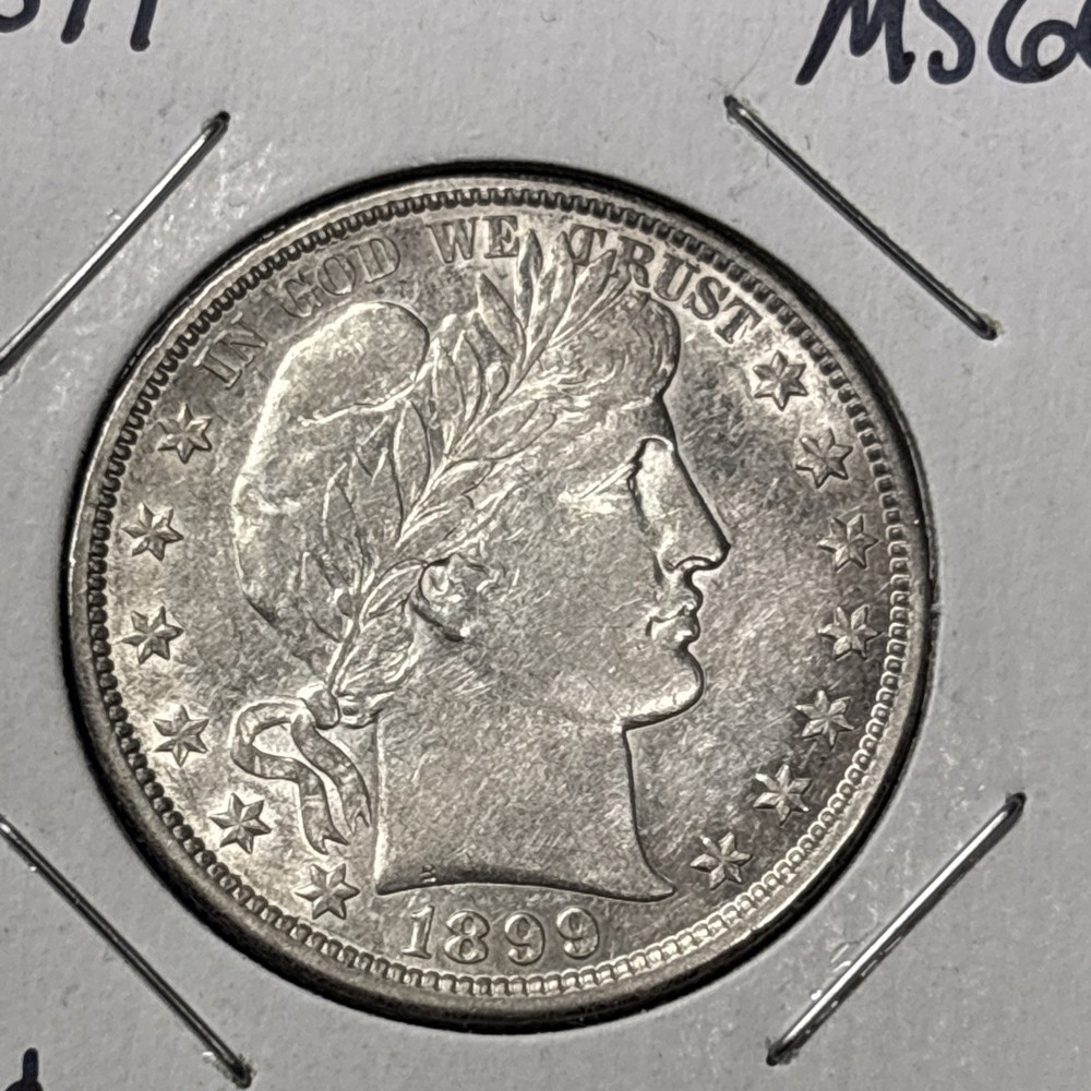 1899 P BARBER HALF DOLLAR REALLY NICE AU 90% Silver