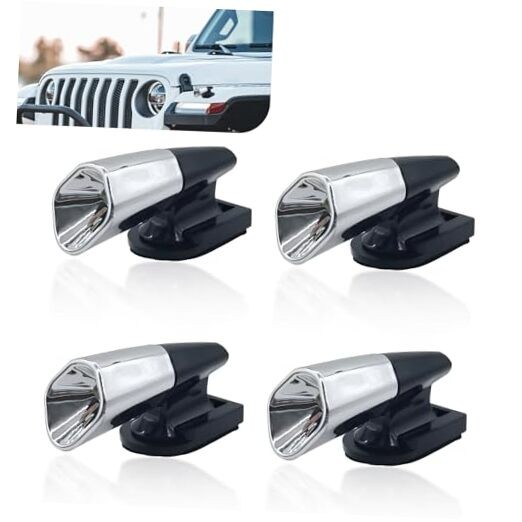 Pack-4 Car Deer Warning Devices, ABS Deer Whistles Repeller, 4 PCS Silver