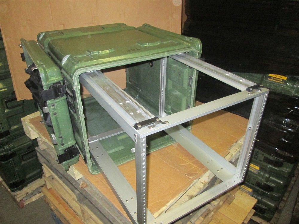 Rackmount 09U x24 Slide Out General Dynamics Composite Shock Mount Rack Case A