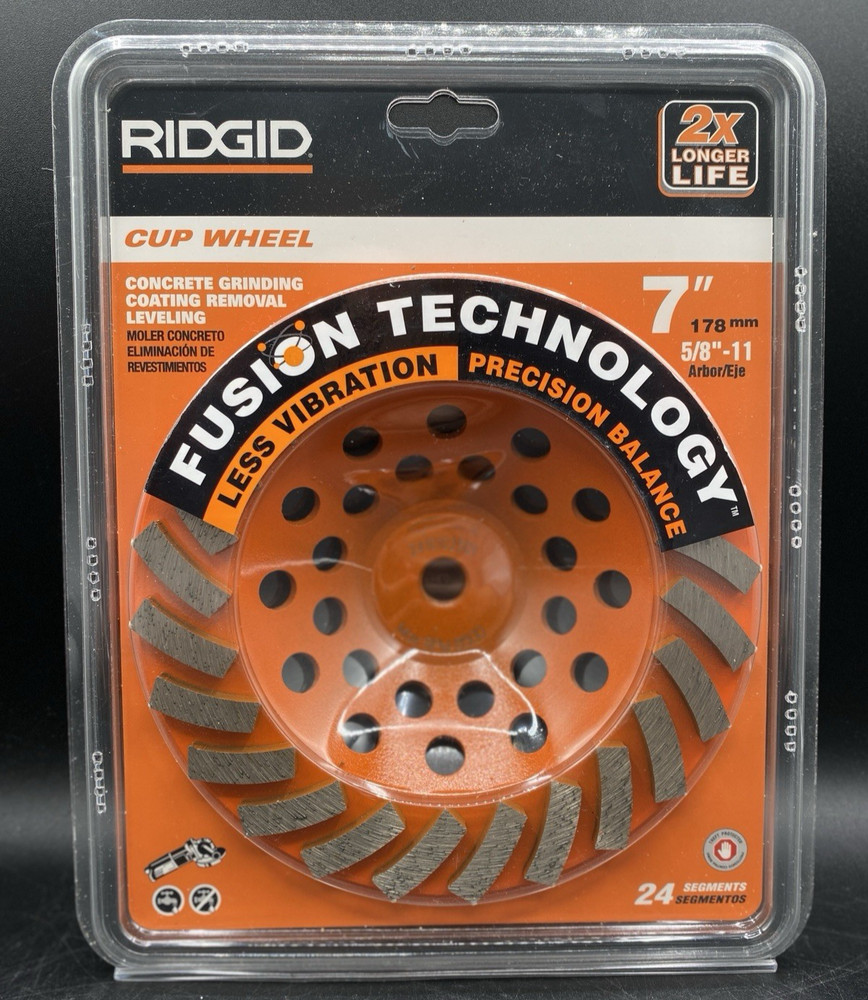 Turbo Cup Grinding Wheel 24 Segment Blade Concrete Surfacing RIDGID
