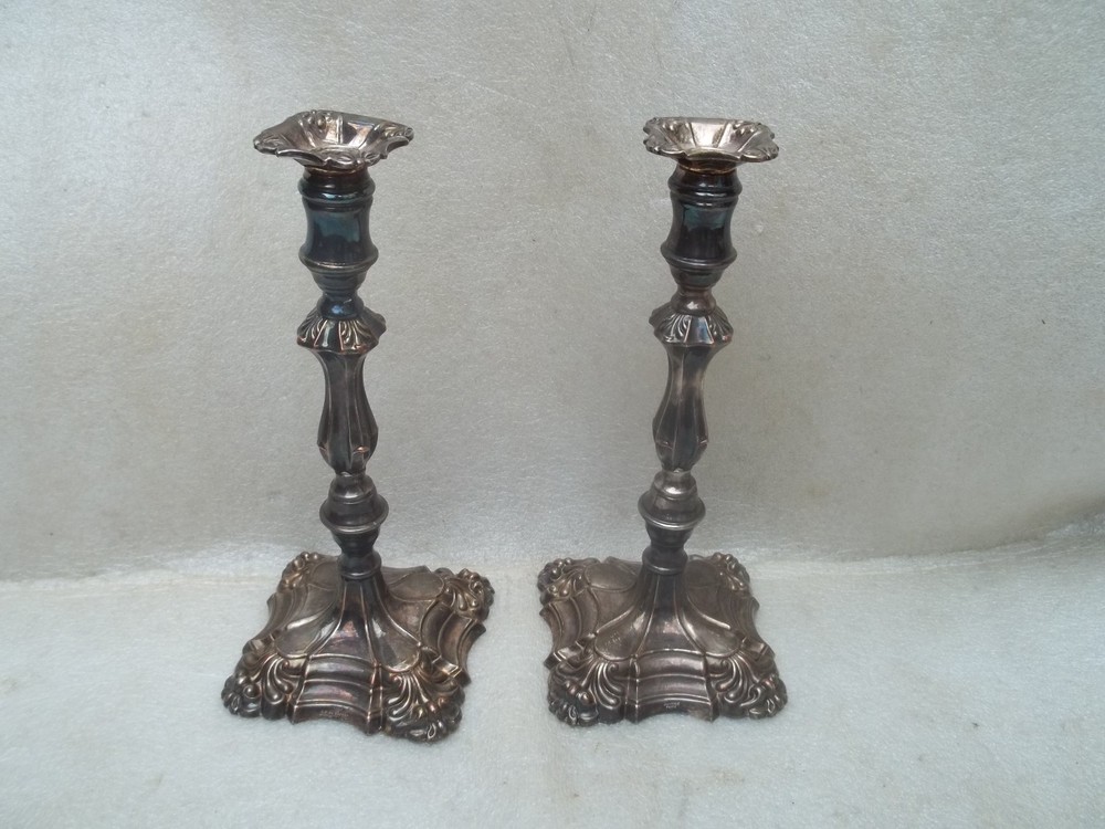 Antique Victorian  Silver Plated Candlesticks.