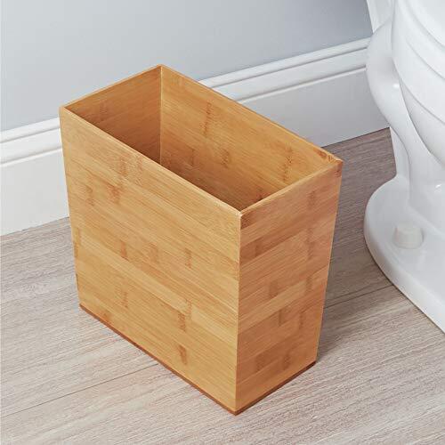 iDesign Rectangular Bamboo Waste Basket, The Formbu Collection, Natural Wood