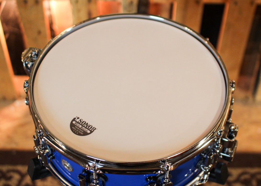 Sonor 14x5.5 SQ2 Thin Birch Solid Blue High Gloss Snare Drum