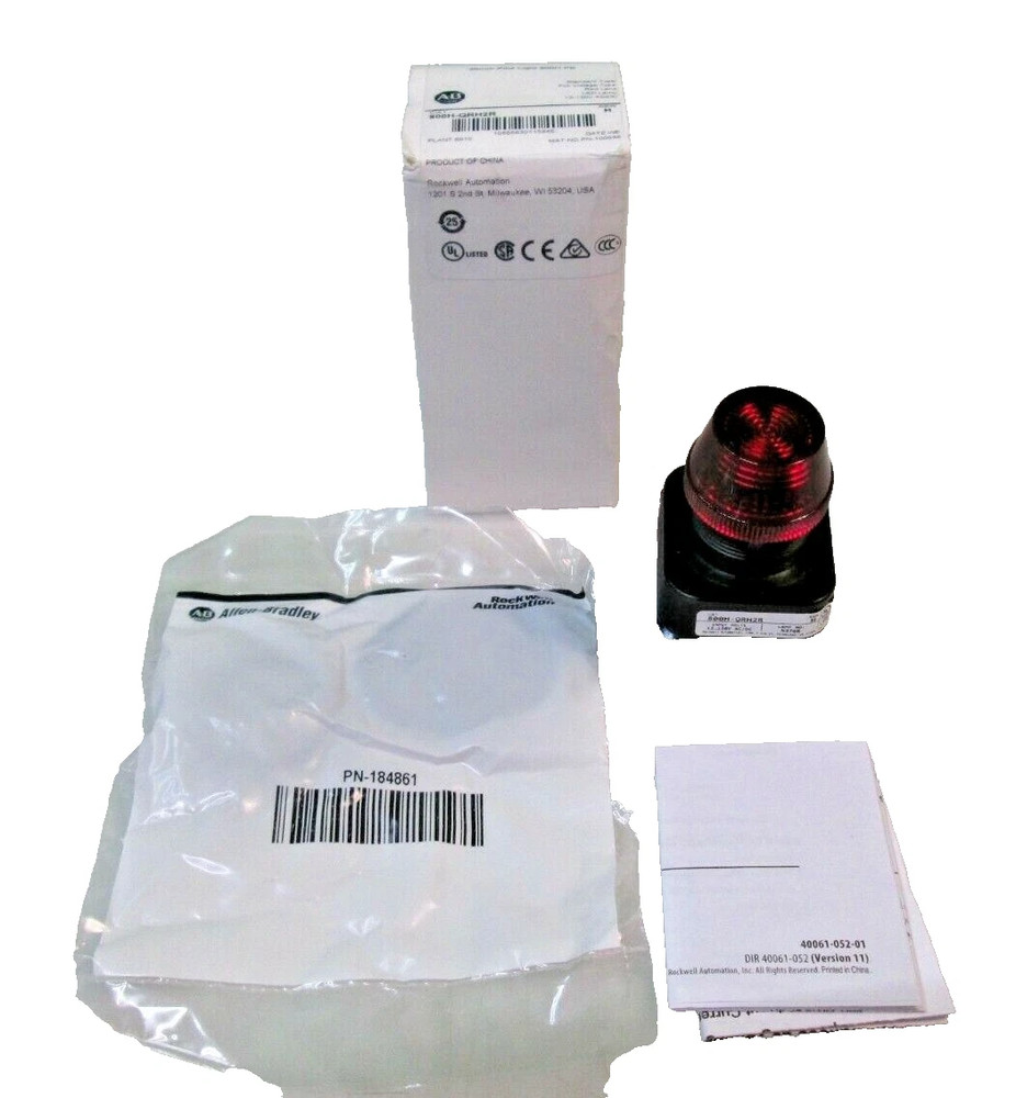 New 800H-QRH2R Allen Bradley 30mm Pilot Light 800H PB AB 800H-QRH2R