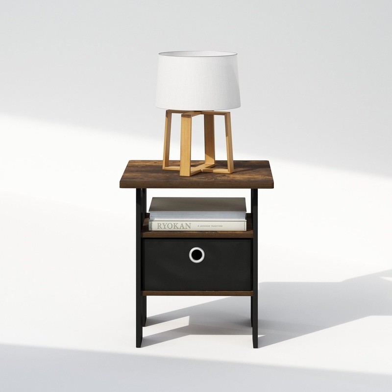 Compact Nightstand Modern Design Storage Drawer Easy Assembly Small Spaces New