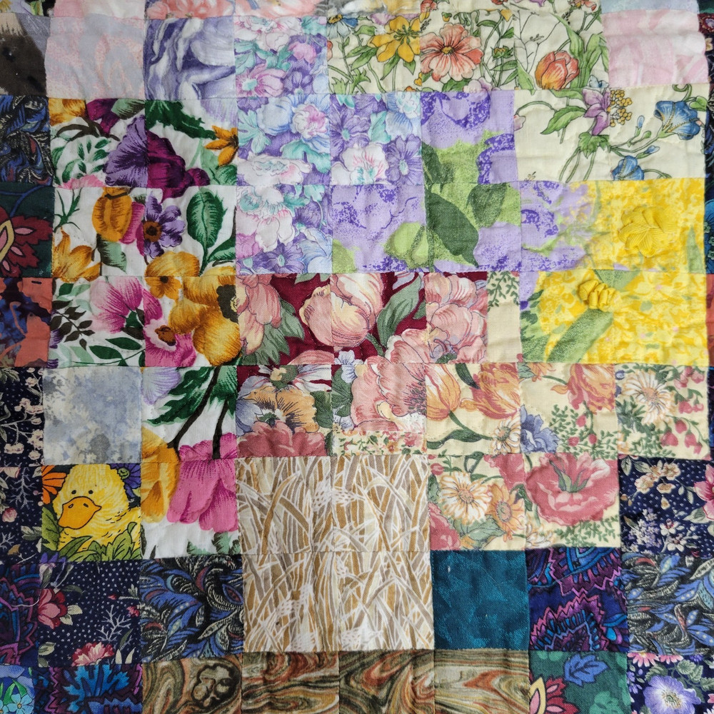 Handcrafted Quilted Table Runner Topper Floral Patchwork Spring Summer 1996