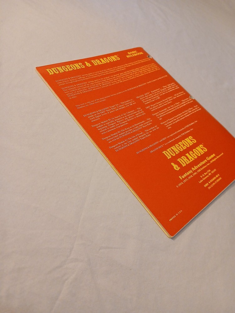 Vintage Dungeons and Dragons Basic Rulebook Very Fine Condition