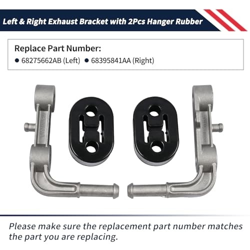 Rear Left & Right Exhaust Bracket Muffler Support Assembly Right+Left