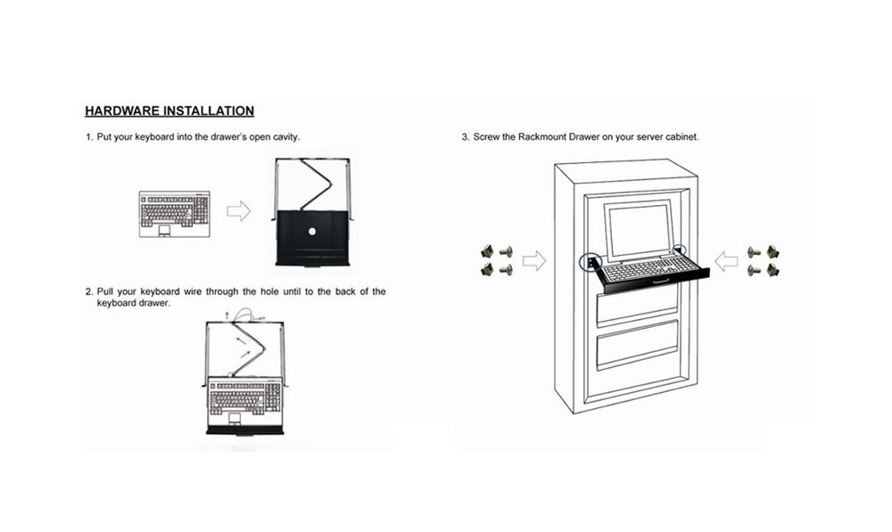 Adesso MRP-1C Universal Rackmount Keyboard Drawer