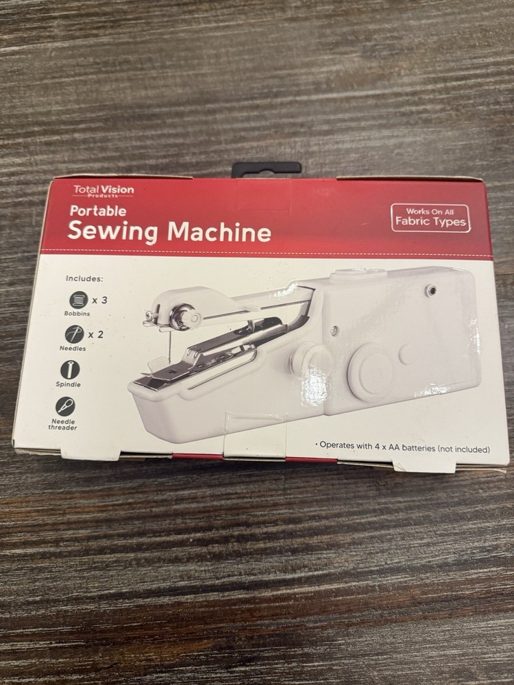 Total Vision Sew Great Portable Sewing Machine Battery Powered All Types Fabric