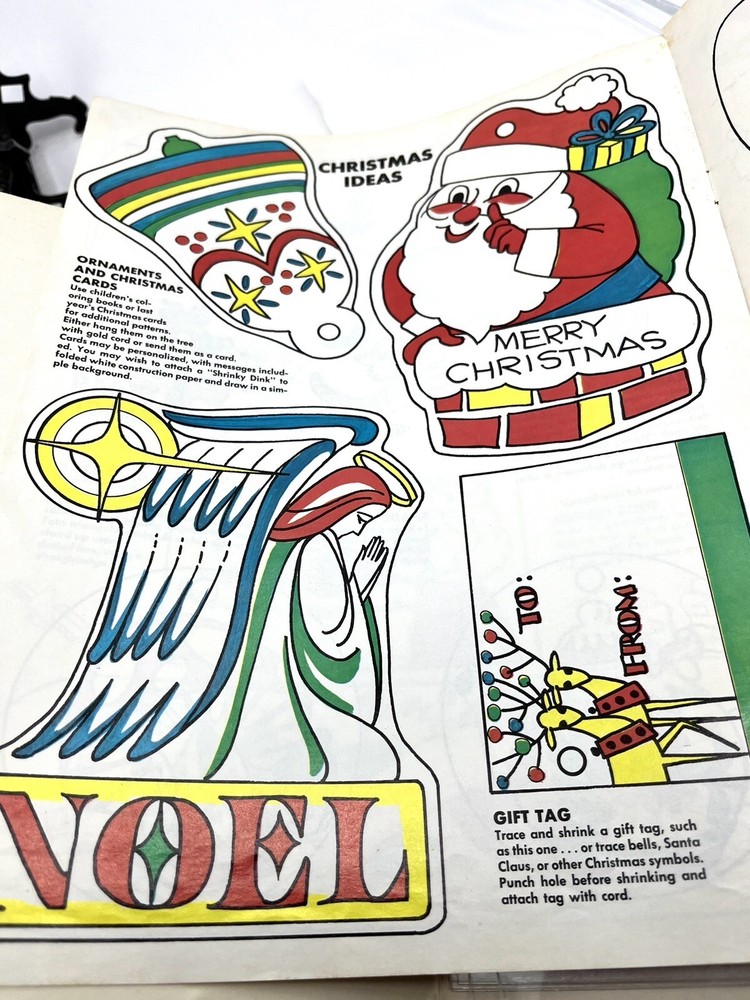 Vtg 1974 SHRINKY DINKS Refill Kit ONLY 5 Plastic SHEETS Left-Pattern Ideas Book