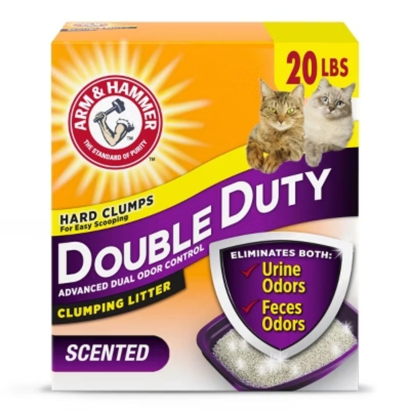 Double Duty Clumping Cat Litter: Low-Dust, Low-Tracking, Fresh Scent, 20lb