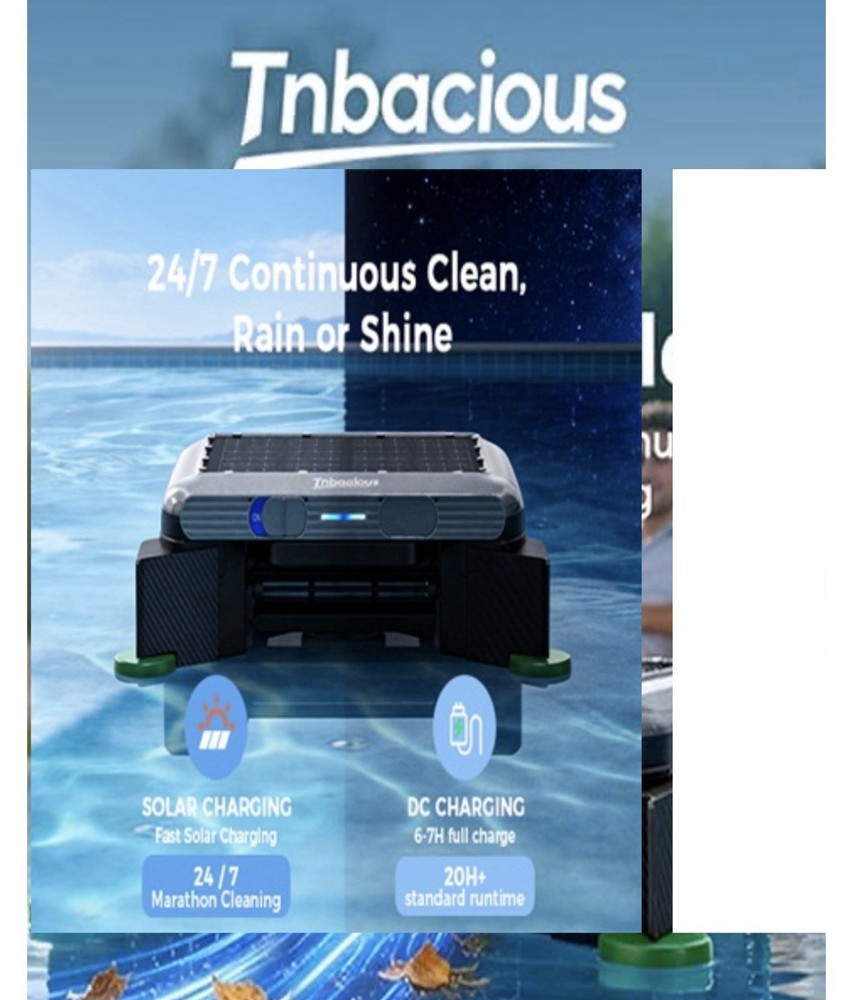 Solar Robotic Pool Surface Skimmer Cleaner