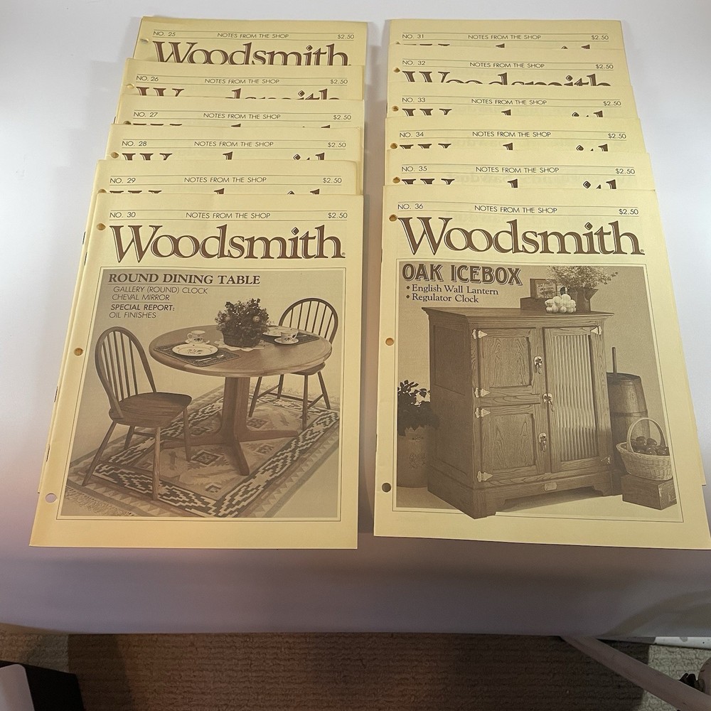 Woodsmith Shop Notes & Woodworking plans Issues 37-48 (Missing 38,41)