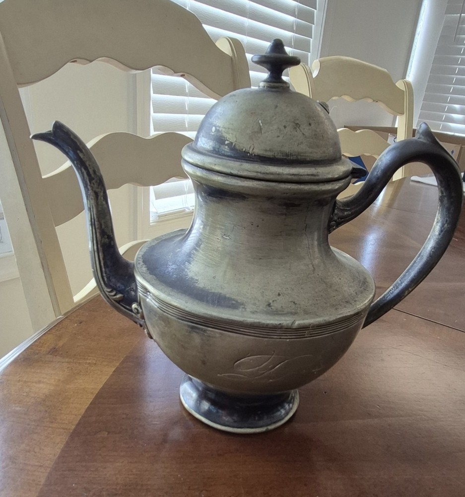 Derby Silver Plated Primitive Looking Tea Pot. Vintage