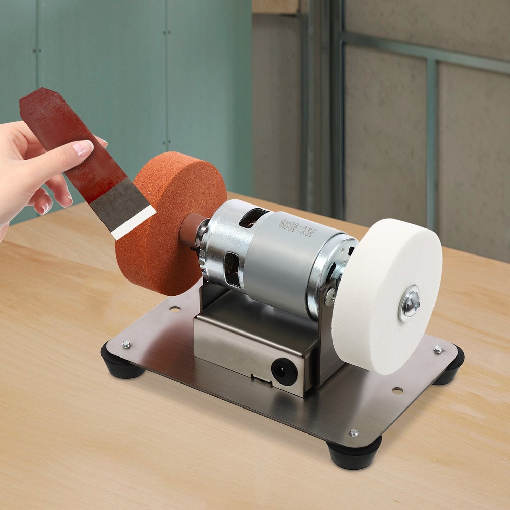 Adjustable Electric Benchtop Sander with Variable Speed Grinding Wheels
