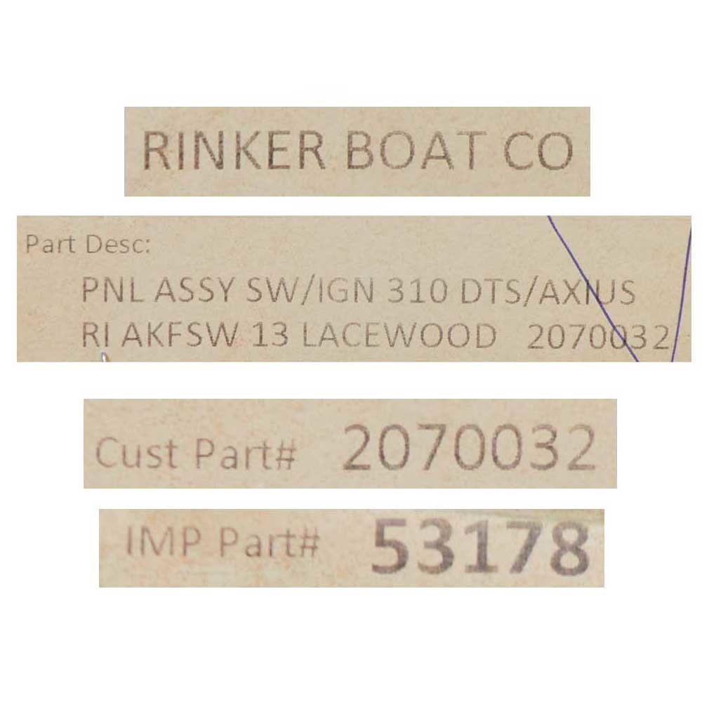 Rinker Boat Ignition Switch Panel 2070032 | 310 Express Cruiser