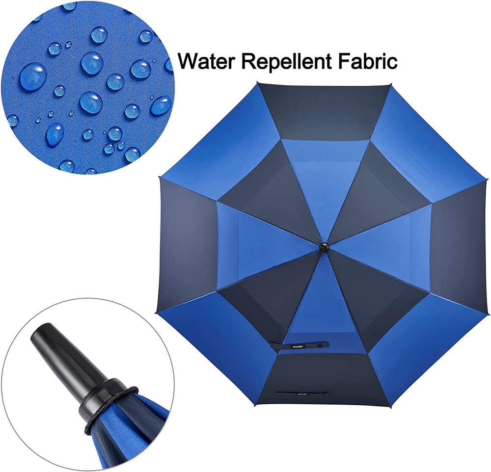 54/62/68 Inch Automatic Open Golf Umbrella Extra Large Oversize Double Canopy Ve