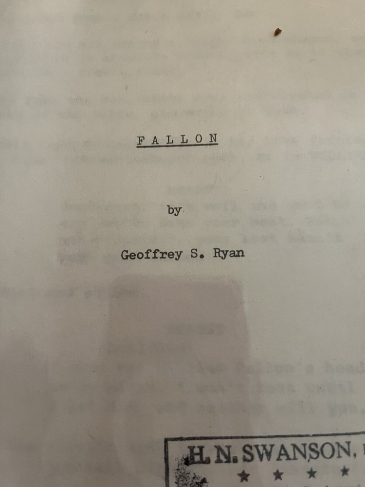 vintage movie script “Fallon” By Geoffrey S. Ryan