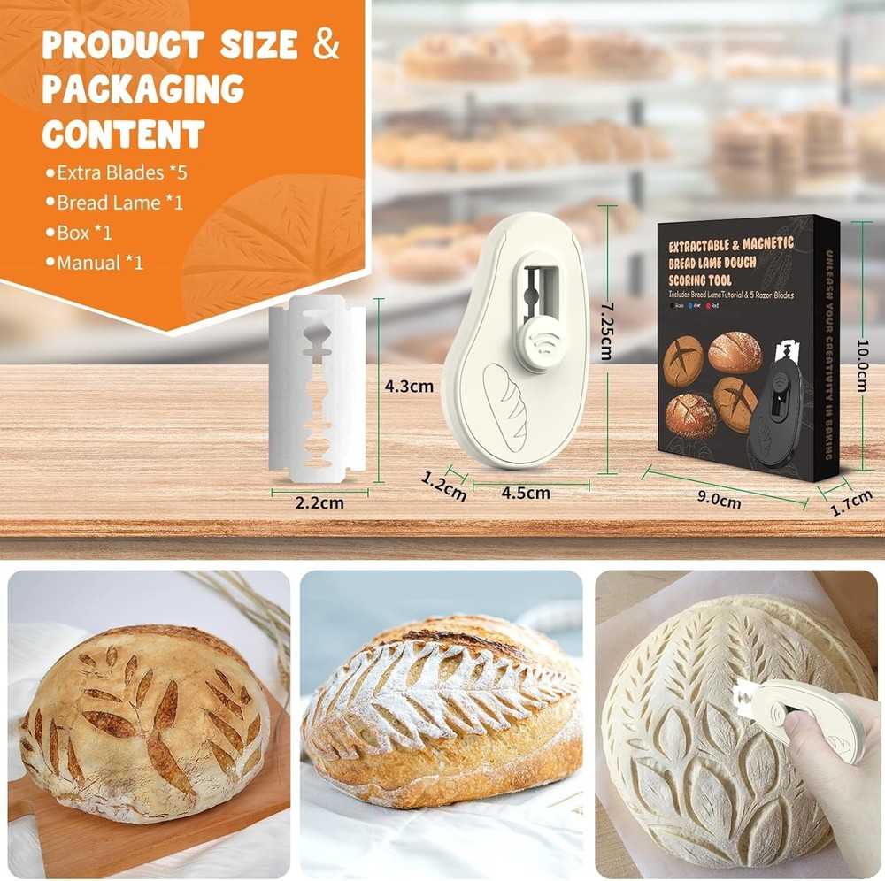 Extractable & Magnetic Bread Lame Dough Scoring Tool - Professional Sourdough...