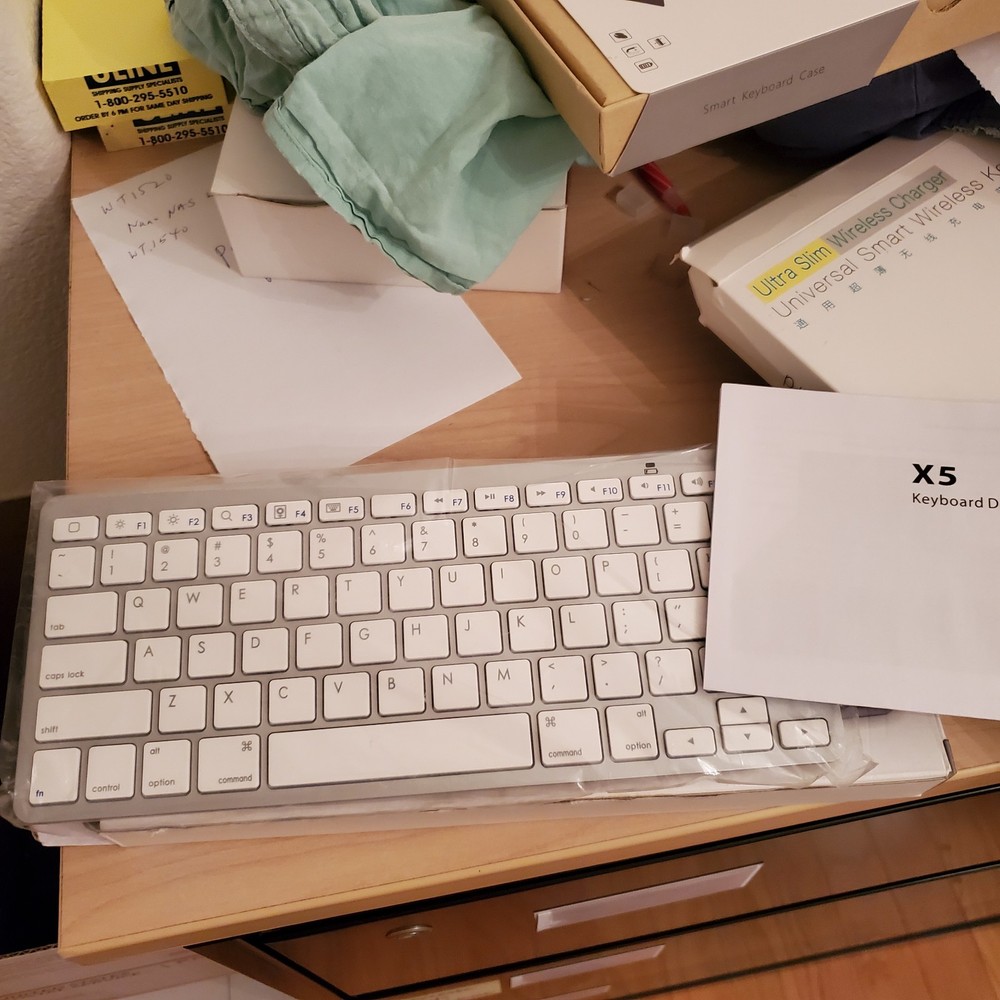 New X5 Bluetooth Wireless Mini Keyboard Apple iOS & Android Phone Tablet White