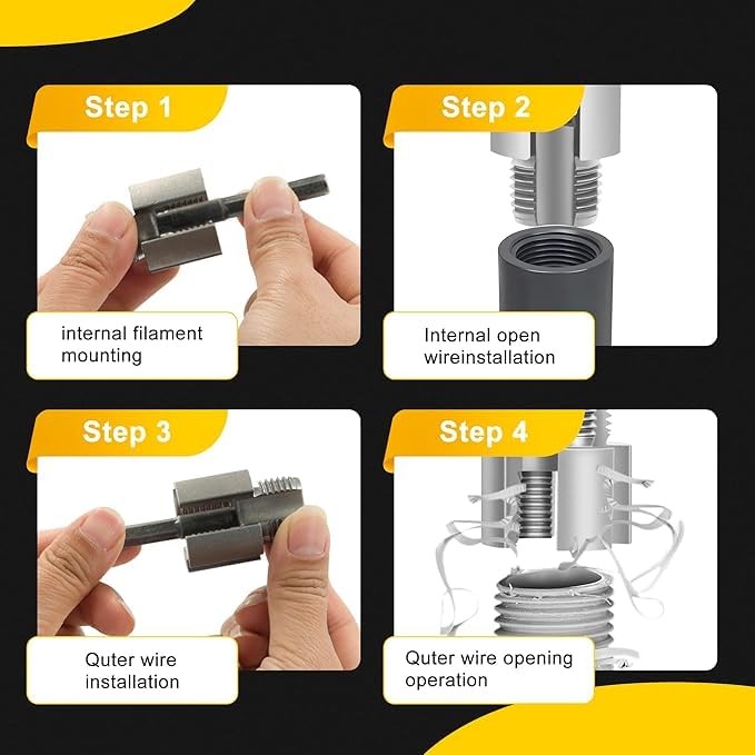 2x Integrated Internal & External Pipe Threading Tool,Pipe Thread Cutting Tool