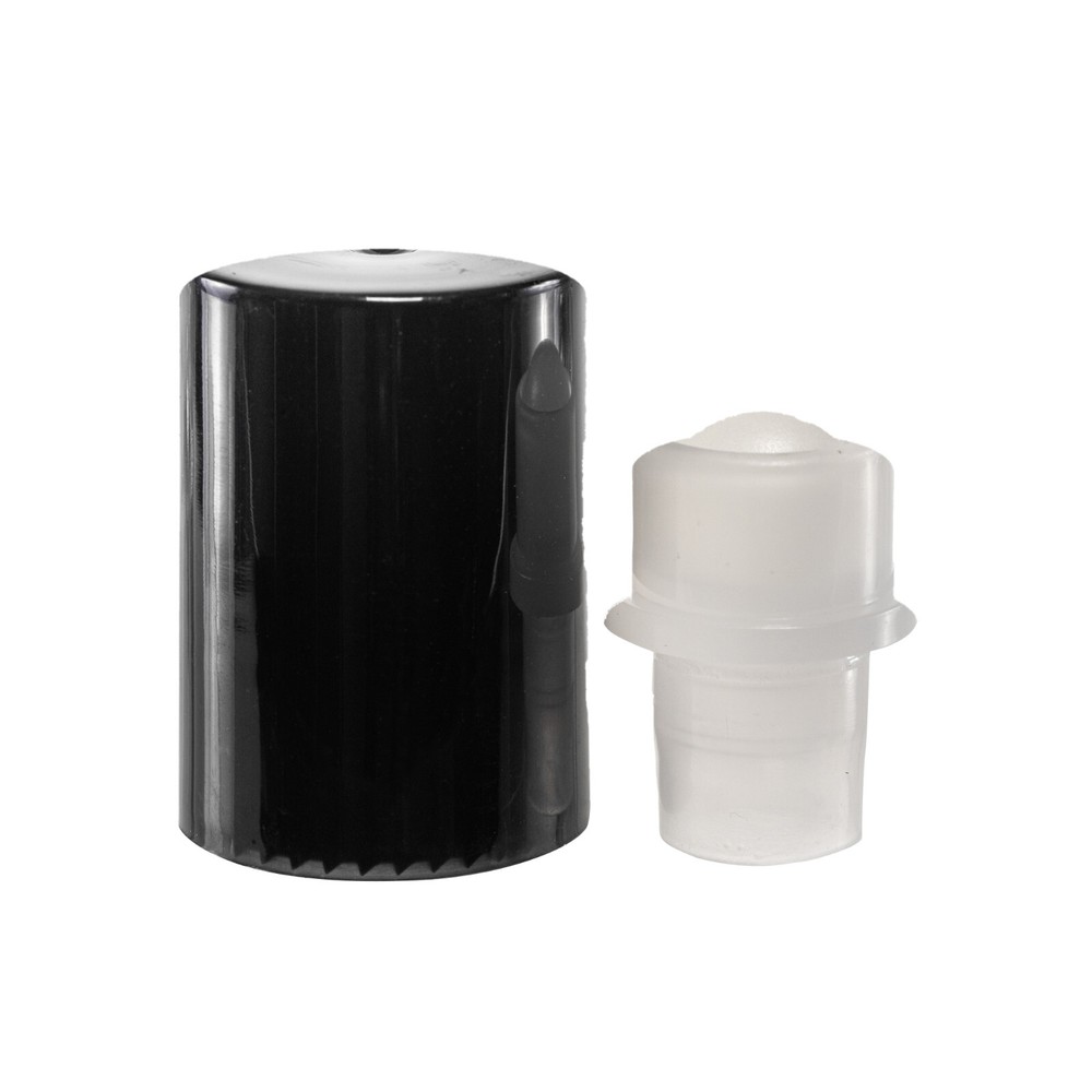 6 Refillable 10ML. Roll on Kit, Glass Container with Plastic Roller Ball Black