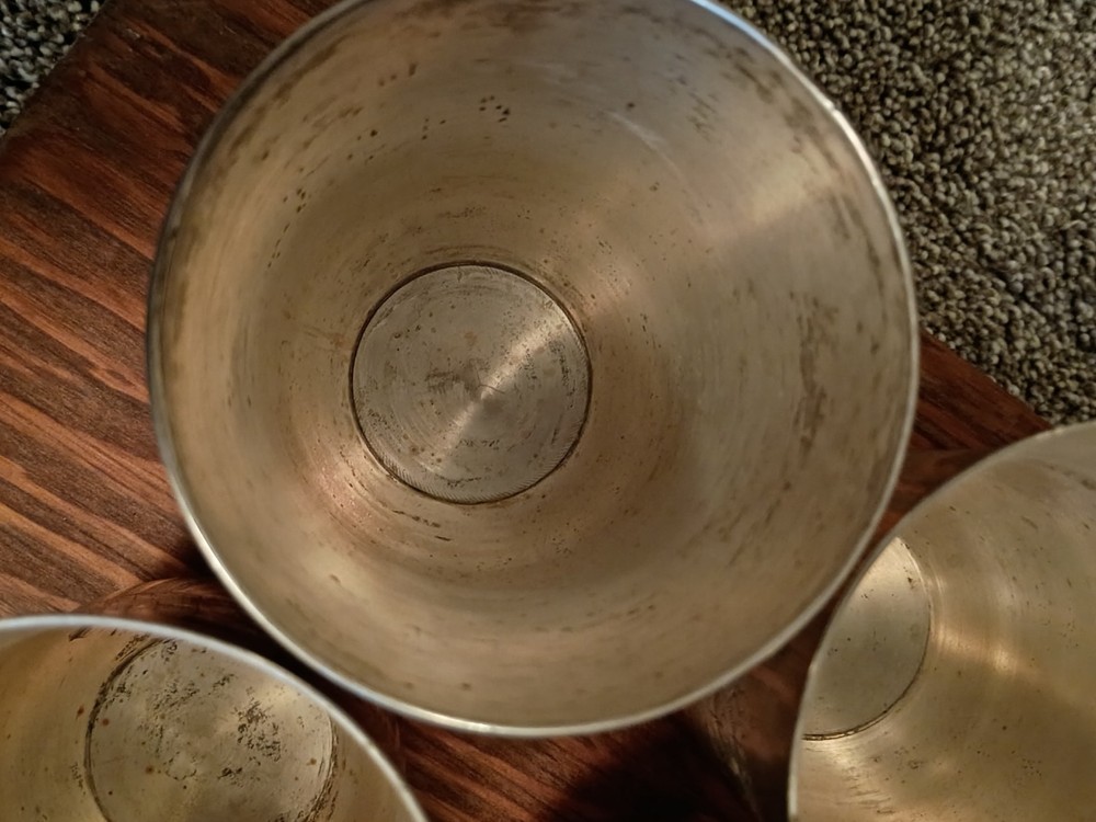 6 Silver Plated Antique Cups