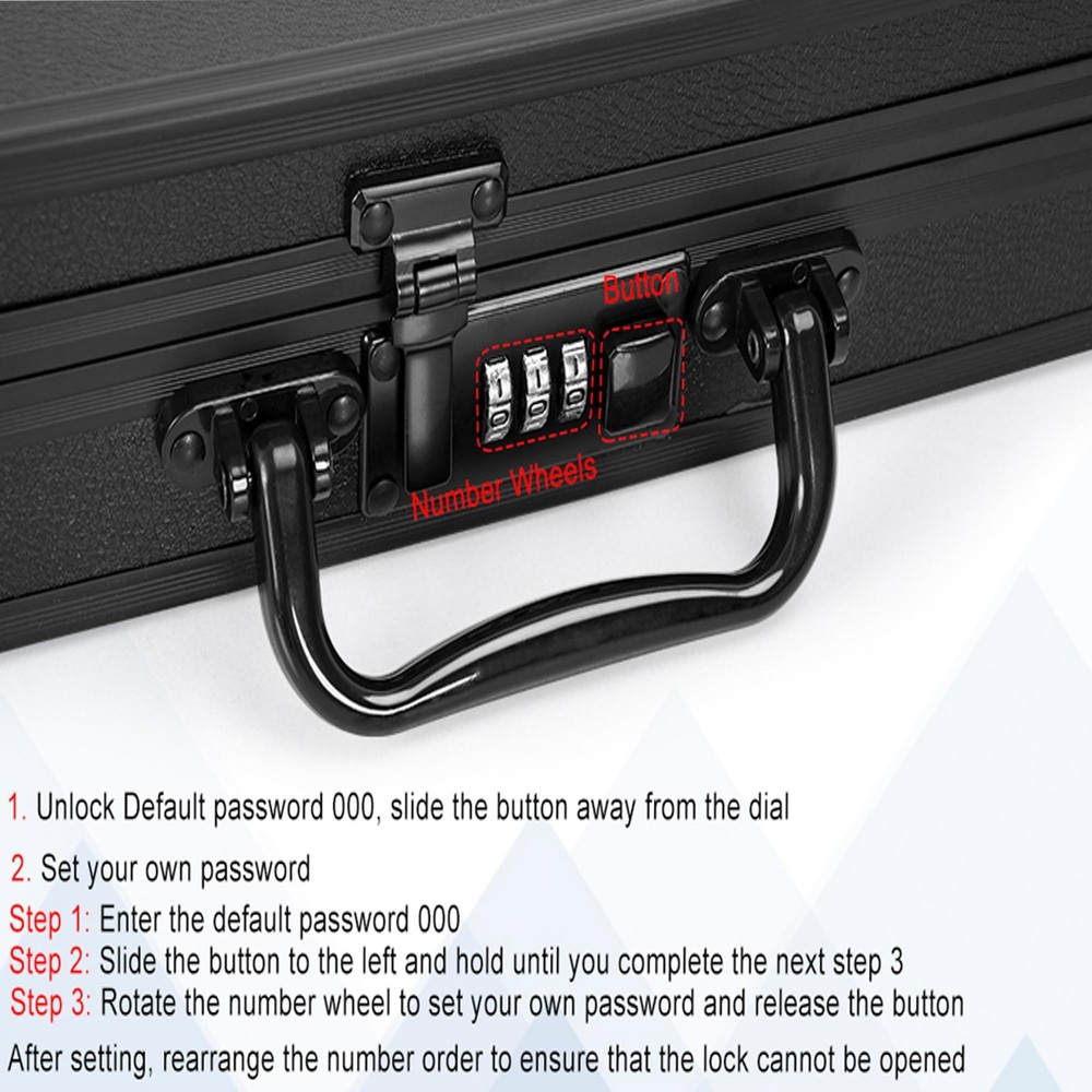 Aluminum Briefcase, Key Lock Clipboard Storage Box, Lockable Storage Case wit...