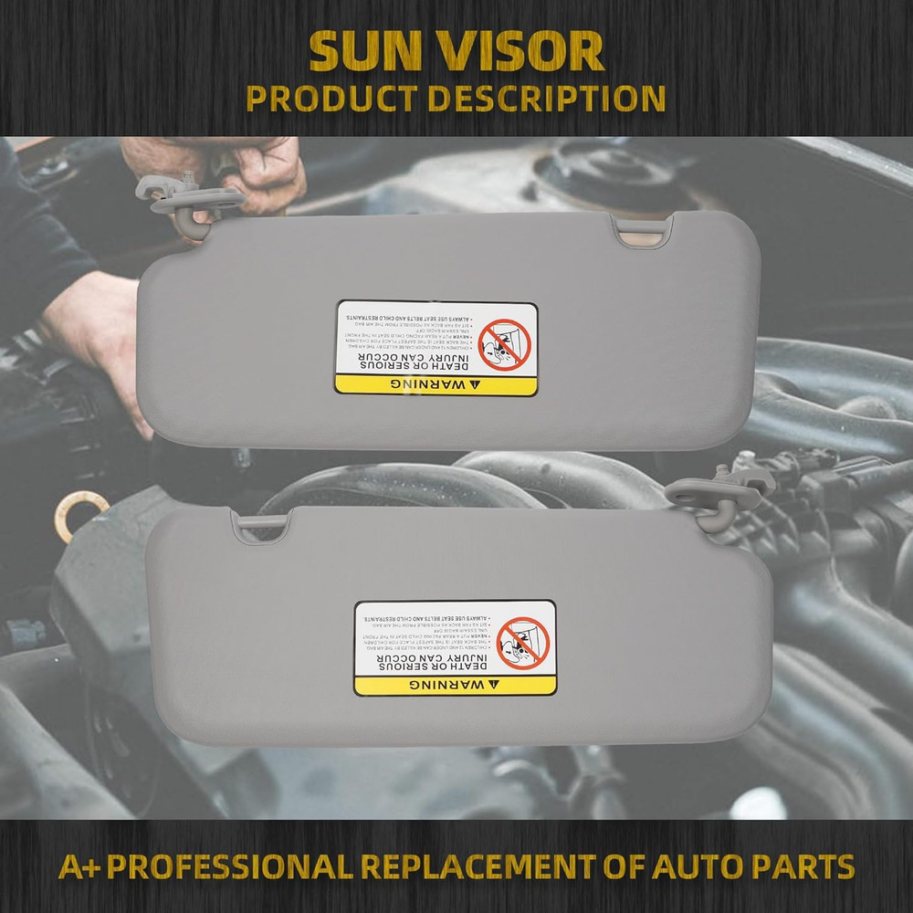 Left Driver & Right Passenger Side Sun Visor Compatible with Hyundai Elantra Ad(