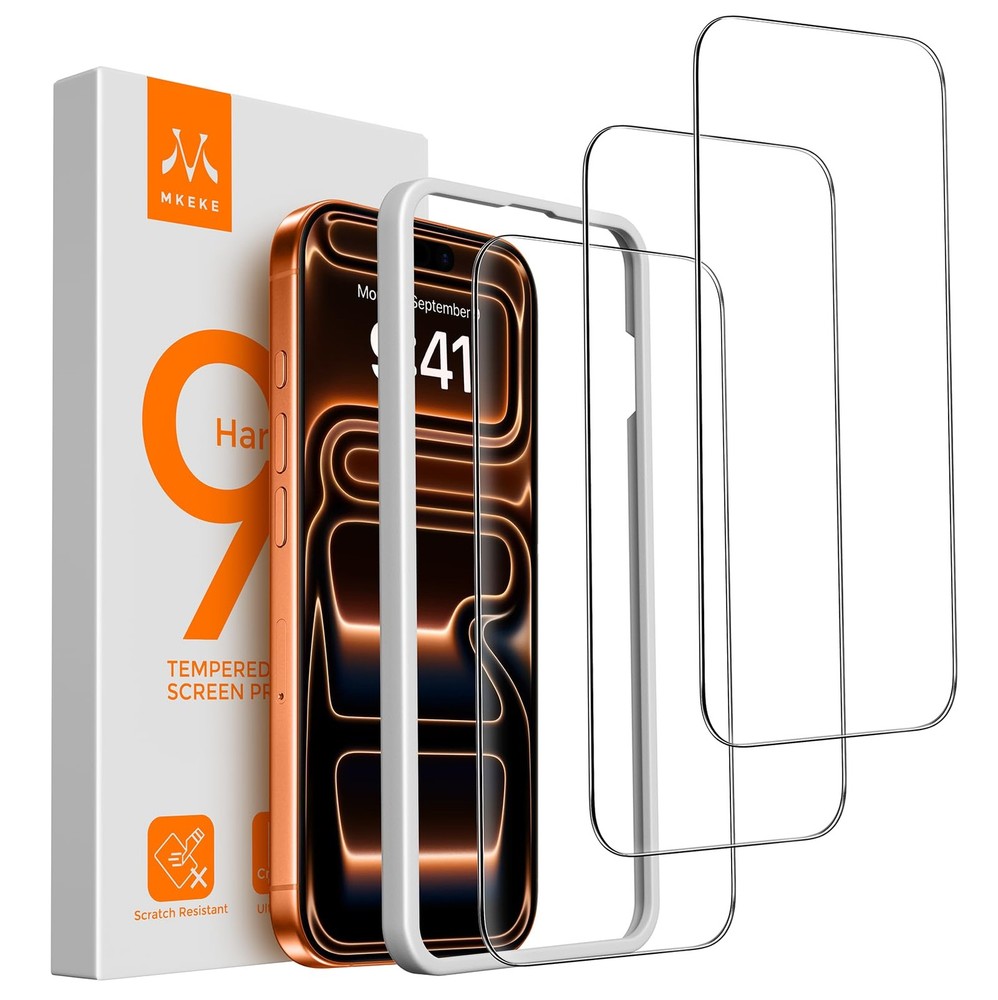 Mkeke 3 Pack Screen Protector for iPhone 17 17 Pro Max 6.9", Clear
