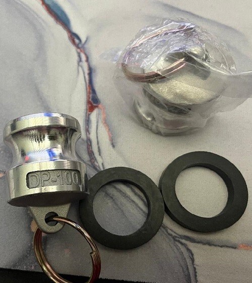 1" Type DP Aluminum Camlock | Male Dust Plug 2 pack.  Bx 26