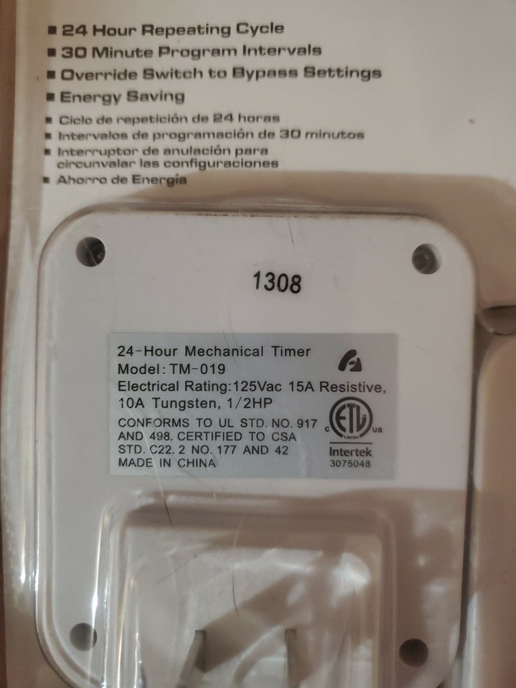 Defiant 2 Pack LED Basic Backlit Timer 24 Hour Mechanical Timer New and Sealed