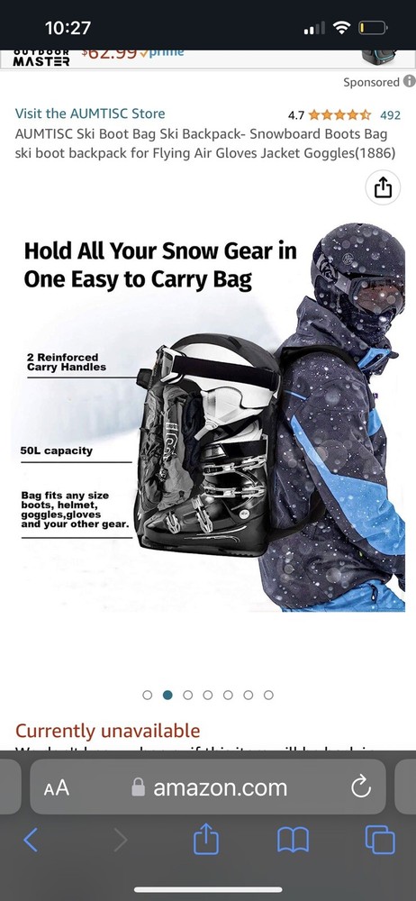 Amutisc Ski Boot Bag Red