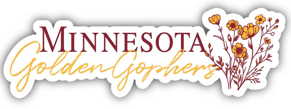 Minnesota Gophers Script Floral Sticker/Magnet - School Decor