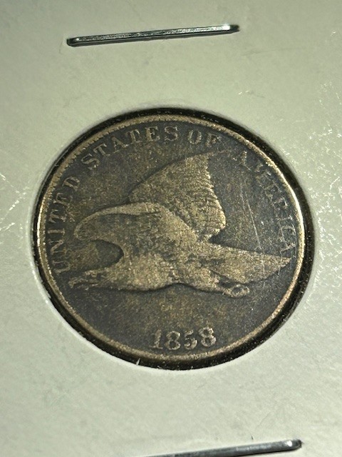 1858 flying eagle cent AU Penny 1C LL