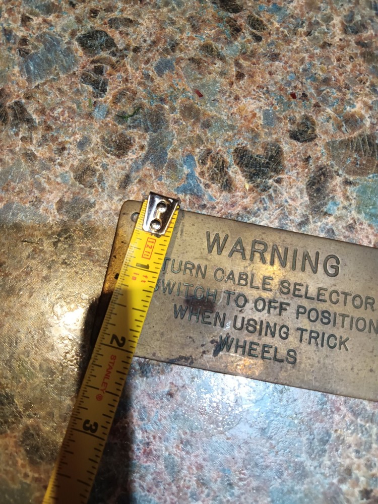 Vintage Solid Brass Warning Plaque