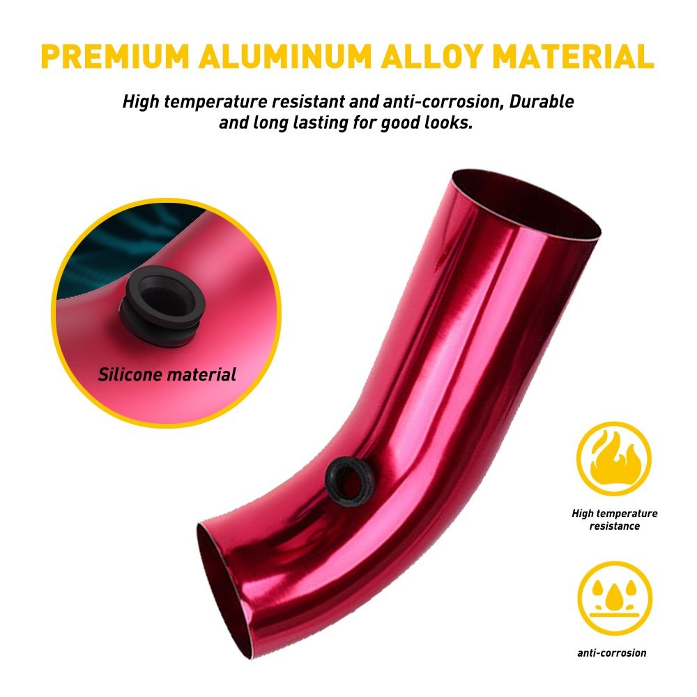 Universal Red 3'' Car Turbo Cold Air Intake Filter Induction Hose Pipe System US