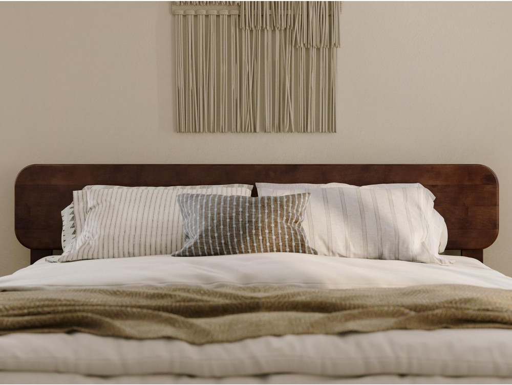 Elegant Walnut Solid Wood Queen Headboard for Stylish Bedrooms
