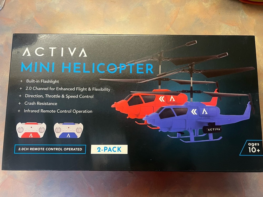 ACTIVA 2 Pack 2.0 Channel Remote Control Mini Helicopters Red & Blue NEW